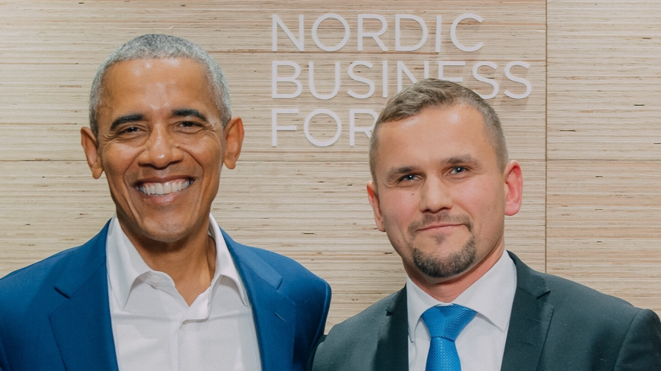 Kuva: Timo Metsola ei pahastuisi, vaikka Barack Obama selvittäisi myös sen ongelman, jonka Suomen suuret taloyhtiölainat ovat aiheuttamassa. (Kuva: Nordic Business Forum 2018)