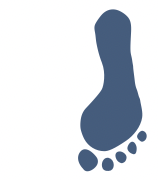 Footprint right blue