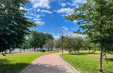 Ulkoilureitit puistossa Ullanlinna